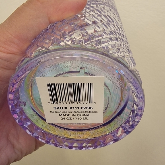 NWT Starbucks 2022 LATAM Holiday Jeweled Iridescent Venti Tumbler Cup - Picture 6 of 6